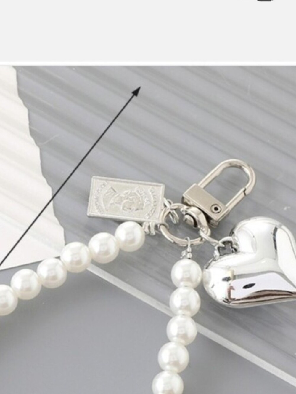 Pearl Beaded Heart Keychain/Bag Charm